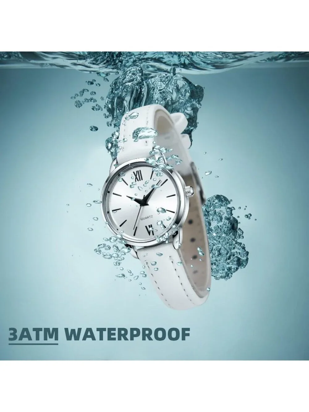 Women's White Analog Quartz Leather Strap Small Luxury Minimalist Wrist Watch